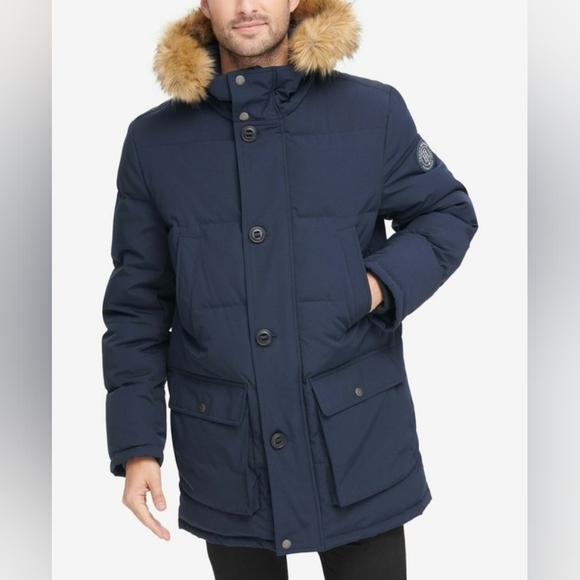 Tommy Hilfiger Arctic Cloth Fur Hooded Heavyweight Jacket - Picture 9 of 10